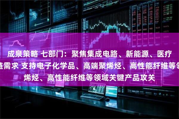 成泉策略 七部门：聚焦集成电路、新能源、医疗装备等重点产业链需求 支持电子化学品、高端聚烯烃、高性能纤维等领域关键产品攻关